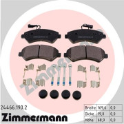 24466.190.2 Sada brzdových destiček, kotoučová brzda ZIMMERMANN