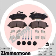 24466.190.3 Sada brzdových destiček, kotoučová brzda ZIMMERMANN