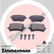 24483.170.1 Sada brzdových destiček, kotoučová brzda ZIMMERMANN