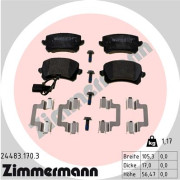 24483.170.3 Sada brzdových destiček, kotoučová brzda ZIMMERMANN