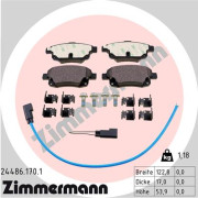 24486.170.1 Sada brzdových destiček, kotoučová brzda ZIMMERMANN