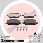 24496.170.1 Sada brzdových destiček, kotoučová brzda ZIMMERMANN