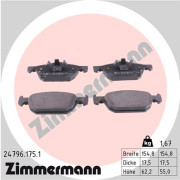 24796.175.1 Sada brzdových destiček, kotoučová brzda ZIMMERMANN