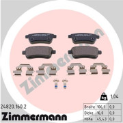 24820.160.2 Sada brzdových destiček, kotoučová brzda ZIMMERMANN