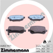 24822.170.1 Sada brzdových destiček, kotoučová brzda ZIMMERMANN