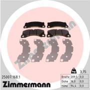 25007.168.1 Sada brzdových destiček, kotoučová brzda ZIMMERMANN