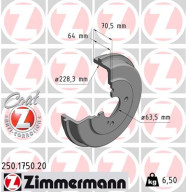 250.1750.20 Brzdový buben COAT Z ZIMMERMANN