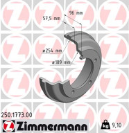 250.1773.00 ZIMMERMANN brzdový bubon 250.1773.00 ZIMMERMANN