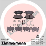 25134.170.2 Sada brzdových destiček, kotoučová brzda ZIMMERMANN