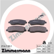 25147.180.1 Sada brzdových destiček, kotoučová brzda ZIMMERMANN