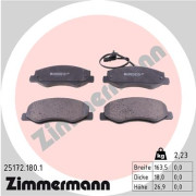 25172.180.1 Sada brzdových destiček, kotoučová brzda ZIMMERMANN