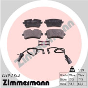 25214.175.3 Sada brzdových destiček, kotoučová brzda ZIMMERMANN