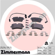 25214.175.5 Sada brzdových destiček, kotoučová brzda ZIMMERMANN