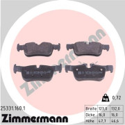 25331.160.1 Sada brzdových destiček, kotoučová brzda ZIMMERMANN