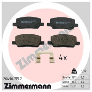 26496.155.2 Sada brzdových destiček, kotoučová brzda ZIMMERMANN