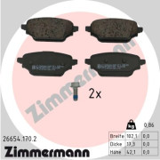 26654.170.2 Sada brzdových destiček, kotoučová brzda ZIMMERMANN