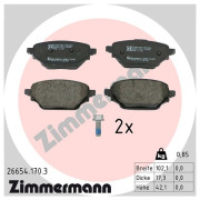 26654.170.3 Sada brzdových destiček, kotoučová brzda ZIMMERMANN