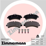 29217.205.1 Sada brzdových destiček, kotoučová brzda ZIMMERMANN