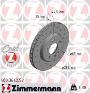 400.3642.52 Brzdový kotouč SPORT BRAKE DISC COAT Z ZIMMERMANN