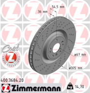 400.3684.20 Brzdový kotouč COAT Z ZIMMERMANN