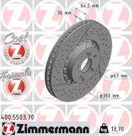 400.5503.70 Brzdový kotouč FORMULA Z BRAKE DISC ZIMMERMANN