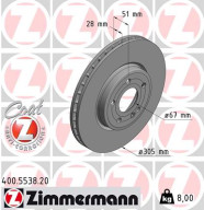 400.5538.20 Brzdový kotouč COAT Z ZIMMERMANN