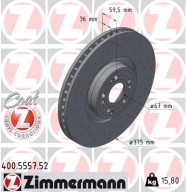 400.5557.52 Brzdový kotouč SPORT BRAKE DISC COAT Z ZIMMERMANN