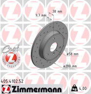 405.4102.52 Brzdový kotouč SPORT BRAKE DISC COAT Z ZIMMERMANN