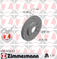 430.1454.52 Brzdový kotouč SPORT BRAKE DISC COAT Z ZIMMERMANN