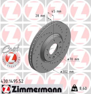 430.1495.52 Brzdový kotouč SPORT BRAKE DISC COAT Z ZIMMERMANN