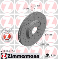 430.2607.52 Brzdový kotouč SPORT BRAKE DISC COAT Z ZIMMERMANN