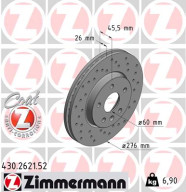 430.2621.52 Brzdový kotouč SPORT BRAKE DISC COAT Z ZIMMERMANN