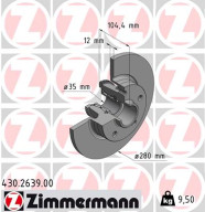 430.2639.00 Brzdový kotouč ZIMMERMANN