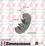 440.3121.00 Brzdový kotouč ZIMMERMANN