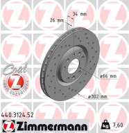 440.3124.52 Brzdový kotouč SPORT BRAKE DISC COAT Z ZIMMERMANN