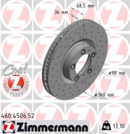 460.4506.52 Brzdový kotouč SPORT BRAKE DISC COAT Z ZIMMERMANN