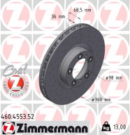 460.4553.52 Brzdový kotouč SPORT BRAKE DISC COAT Z ZIMMERMANN