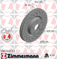 530.2467.52 Brzdový kotouč SPORT BRAKE DISC COAT Z ZIMMERMANN