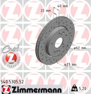 540.5305.52 Brzdový kotouč SPORT BRAKE DISC COAT Z ZIMMERMANN