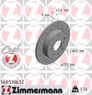 540.5306.52 Brzdový kotouč SPORT BRAKE DISC COAT Z ZIMMERMANN