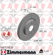 540.5310.20 Brzdový kotouč COAT Z ZIMMERMANN