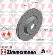 550.5601.52 Brzdový kotouč SPORT BRAKE DISC COAT Z ZIMMERMANN