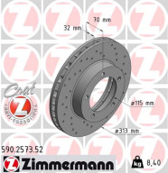 590.2573.52 Brzdový kotouč SPORT BRAKE DISC COAT Z ZIMMERMANN