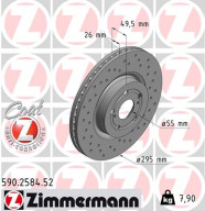 590.2584.52 Brzdový kotouč SPORT BRAKE DISC COAT Z ZIMMERMANN