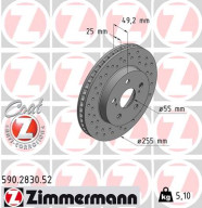 590.2830.52 Brzdový kotouč SPORT BRAKE DISC COAT Z ZIMMERMANN