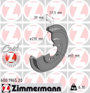 600.1965.20 ZIMMERMANN brzdový bubon 600.1965.20 ZIMMERMANN