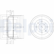 BF519 DELPHI brzdový bubon BF519 DELPHI