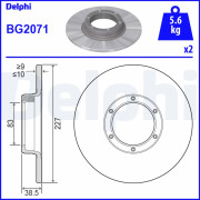 BG2071 DELPHI brzdový kotúč BG2071 DELPHI