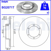 BG2071T DELPHI brzdový kotúč BG2071T DELPHI