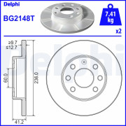 BG2148T Brzdový kotouč DELPHI